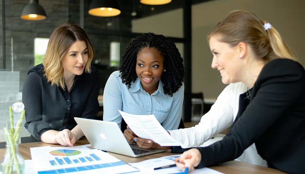 Nonprofit accounting team managing finances online Nonprofit accounting team managing finances online